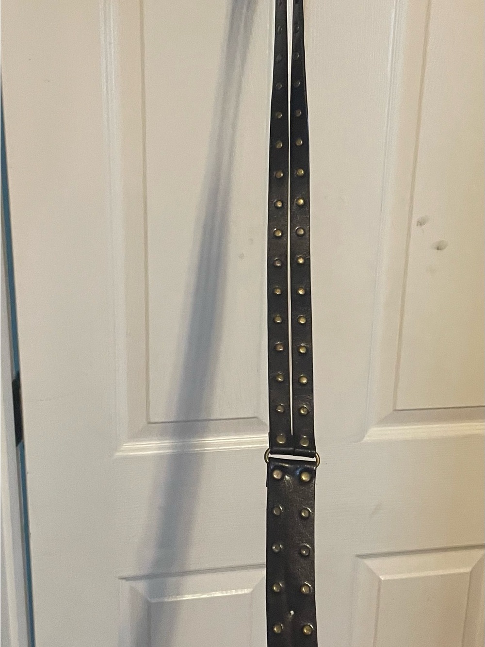 Brown belt with dual eyelets steam punk grunge 46 in